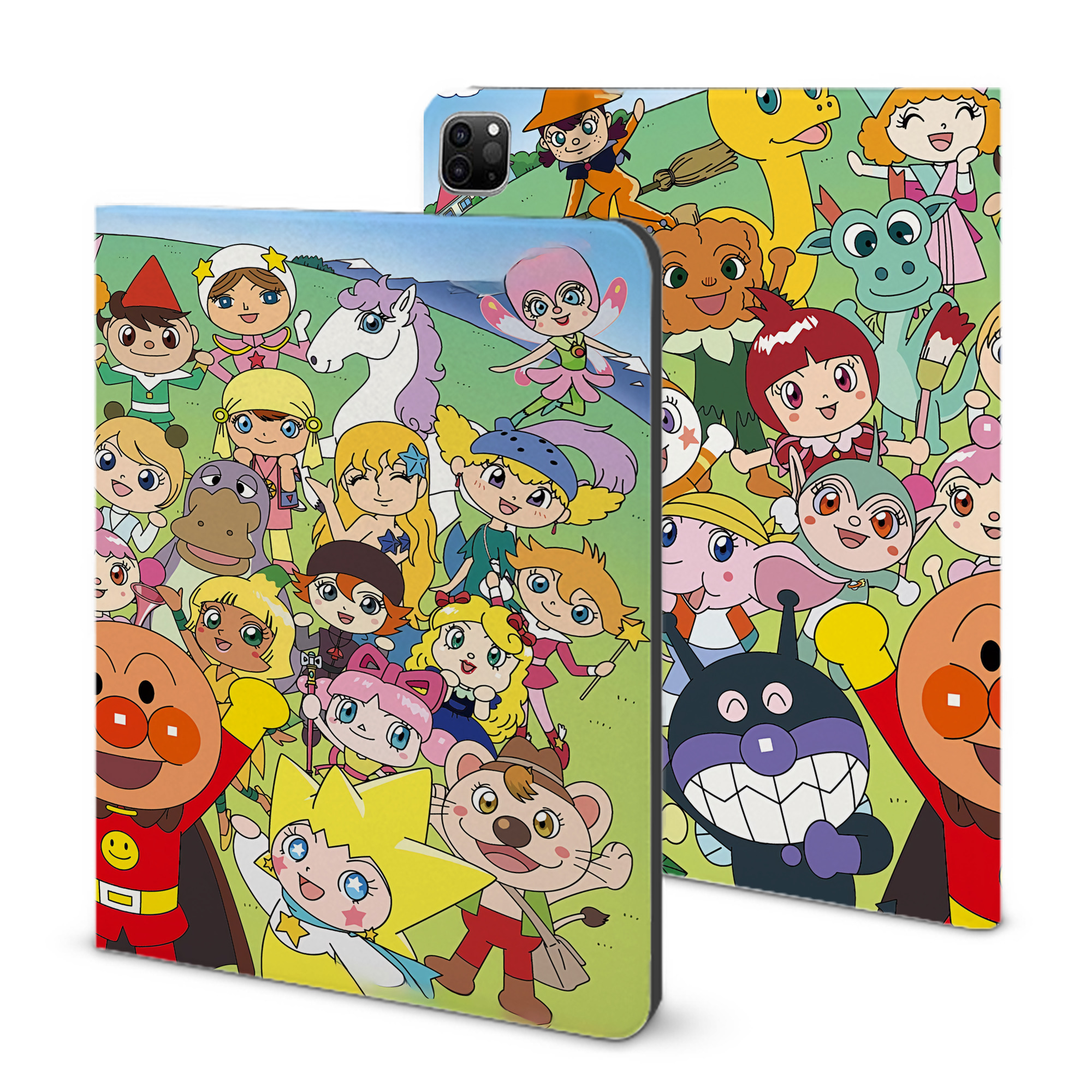 （画像用） アンパンマン Anpanman IPad ケース ブック型 PUレザー TPU 耐衝撃 軽量 薄型 ペン収納なし 全面保護 IPad 各モデル対応